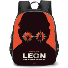 Leon Backpack StudentPack - Leon Movie Silhouette On Red Background Poster