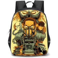 Mad Max Backpack StudentPack - Mad Max Fury Road Cartoon Art On Yellow Background