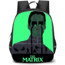 The Matrix Backpack StudentPack - The Matrix Movie Silhouette Illustration On Green Background