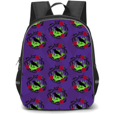 Maleficent Backpack School Bag StudentPack - Maleficent Crow Purple Pattern