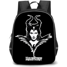 Maleficent Backpack School Bag StudentPack - Maleficent Fierce Black Chalk Portrait In White Background