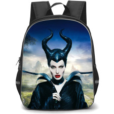 Maleficent Backpack School Bag StudentPack - Maleficent Fierce Portrait Mountains Background