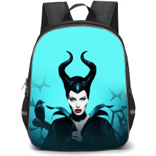 Maleficent Backpack School Bag StudentPack - Maleficent Fierce Portrait In Sky Blue Background