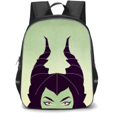 Maleficent Backpack School Bag StudentPack - Maleficent Half Peek Portrait Cartoon Art