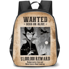 Maleficent Backpack School Bag StudentPack - Maleficent Wanted Dead Or Alive Poster