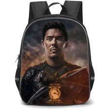 Mortal Kombat II Cole Young Backpack School Bag StudentPack - Cole Young Portrait With Orange Logo Poster