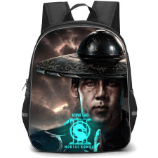 Mortal Kombat II Kung Lao Backpack School Bag StudentPack - Kung Lao Portrait With Neon Blue Logo Poster