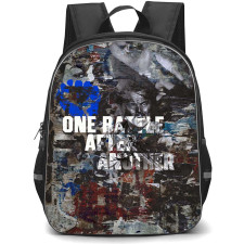 One Battle After Another Backpack School Bag StudentPack - One Battle After Another Distressed Cinematic Collage Poster
