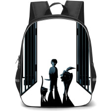 Pet Sematary Backpack StudentPack - Kid With Dog And Cat Silhoutte Art
