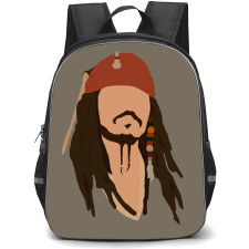 Pirate Of The Caribbean Backpack StudentPack - Pirate Of The Caribbean Jack Sparrow Minimalist Portrait Art