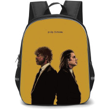 Pulp Fiction Backpack StudentPack - Pulp Fiction Vincent Vega And Jules Winnfield Illustration Art On Orange Background