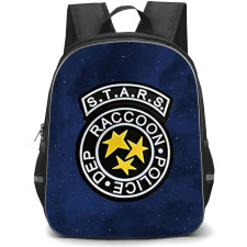 Resident Evil Backpack StudentPack - Resident Evil STARS Racoon Police DEP Logo On Blue Background