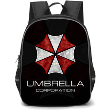 Resident Evil Backpack StudentPack - Resident Evil Umbrella Corporation Logo On Black Backgroun