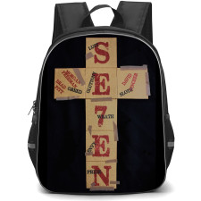 Se7en Backpack StudentPack - Se7en Cross Paper Craft On Black Background