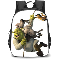 Shrek Phone Case Backpack StudentPack - Characters Shrek Hanging from a Rope Illustration