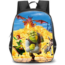 Shrek Phone Case Backpack StudentPack - Characters Chase by a Red Dragon Illustration