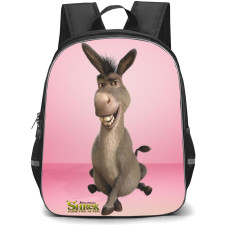 Shrek Donkey Phone Case Backpack StudentPack - Grinning Donkey Pink Background