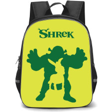 Shrek Phone Case Backpack StudentPack - Shrek with Donkey Silhouette Green Background