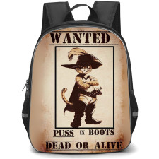 Shrek Puss In Boots Phone Case Backpack StudentPack - Wanted Puss in Boots Poster