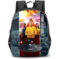 Star Trek Strange New Worlds Backpack School Bag StudentPack - Star Trek Strange New Worlds Captain Pike Enterprise Crew Space Adventure Poster