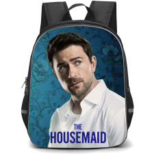 The Housemaid Andrew Winchester Backpack School Bag StudentPack - Andrew Winchester Portrait On Blue Floral Background