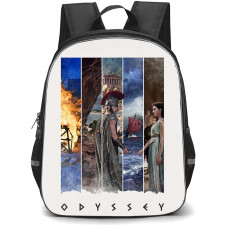 The Odyssey Backpack School Bag StudentPack - The Odyssey Minimalist White Borders Mythology Poster