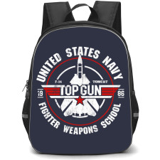 Top Gun Backpack StudentPack - Top Gun US Fighter Weapons School Poster On Purpcle Background
