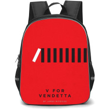 V For Vendetta Backpack StudentPack - V For Vendetta Minimalist Movie Poster Red Background