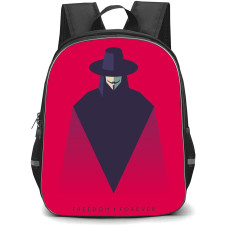 V For Vendetta Backpack StudentPack - V For Vendetta Minimalist Poster Red Background
