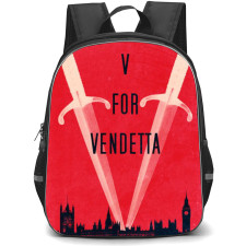 V For Vendetta Backpack StudentPack - V For Vendetta Movie Red Poster