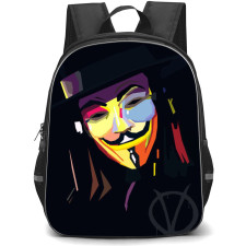 V For Vendetta Backpack StudentPack - V For Vendetta Wpap Portrait On Black Background