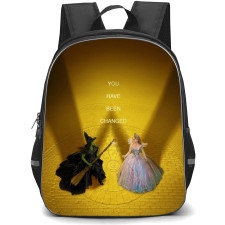 Wicked Backpack School Bag StudentPack - Wicked For Good Glinda Elphaba On Yellow Brick Road Background