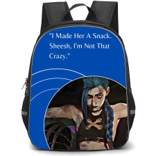 Arcane Backpack StudentPack - Arcane I Made Her A Snack Sheesh Quote Blue Background