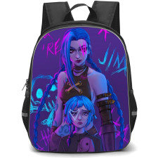 Arcane Jinx Backpack StudentPack - Arcane Jinx Fan Art Neon Effect Poster
