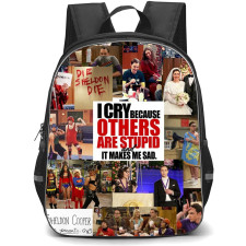 The Big Bang Theory Backpack StudentPack - The Big Bang Theory I Cry Because Other Are Stupid Collage Poster