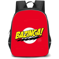 The Big Bang Theory Backpack StudentPack - The Big Bang Theory Bazinga Comic Layered Font On Red Background