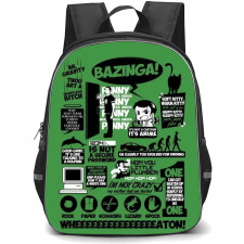The Big Bang Theory Backpack StudentPack - Sheldon Cooper Funny Quotes On Green Background