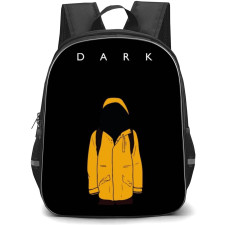 Dark Backpack StudentPack - Dark Jonas With Yellow Raincoat Minimalist Art On Black Background