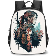 The Last of Us Backpack StudentPack - Ellie Williams Cartoon Art On White Background