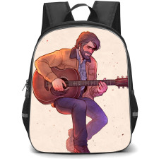 The Last of Us Backpack StudentPack - Joel Miller Playing Guitar Art On Beige Background