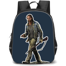The Last of Us Backpack StudentPack - Tommy Miller Holding Rifle And Walking On White background