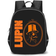 Lupin Backpack StudentPack - Lupin Arsene Lupin Orange Illustration On Black Background