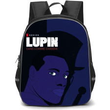 Lupin Backpack StudentPack - Lupin Netflix Series Blue Black Illustration Art