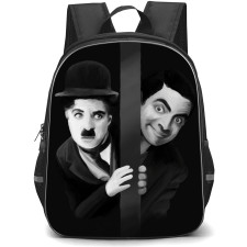 Mr. Bean Backpack StudentPack - Mr. Bean And Charlie Chaplin Black And White Painting