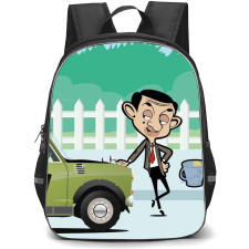 Mr. Bean Backpack StudentPack - Mr. Bean And Car Cartoon Poster