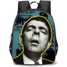 Mr. Bean Backpack StudentPack - Mr. Bean Grayscale Portrait On Typography Background