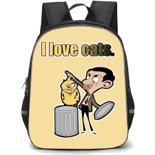 Mr. Bean Backpack StudentPack - Mr. Bean I Love Cat Sticker
