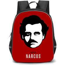 Narcos Backpack StudentPack - Narcos Pablo Escobar Grayscale Avatar On Red Background
