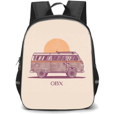 Outer Banks Backpack School Bag StudentPack - Outer Banks OBX Twinkie Van Minimalist Poster