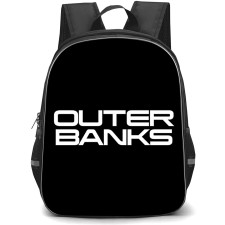 Outer Banks Backpack School Bag StudentPack - Outer Banks White Logo On Black Background